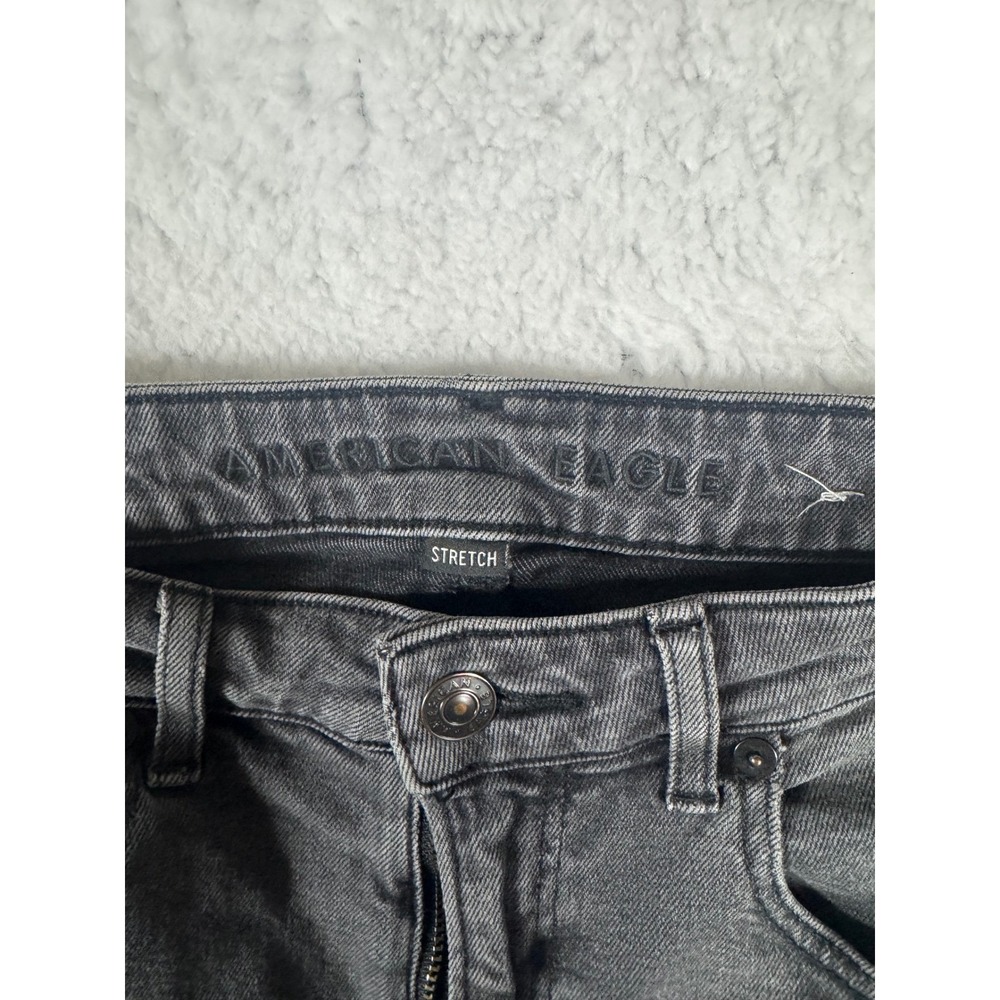 American Eagle Stretch Mom Jeans Womens Size 2 Gray Wash High Rise Denim - Picture 2 of 6